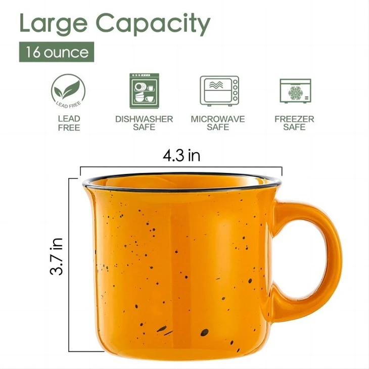 Coffee Mugs Set Of 4，16 Oz Large Coffee Mugs Set Of 4, Ceramic Mugs With Handles,Coffee,Salad,Noodles Etc Coffee Mugs, Microwave & Dishwasher Safe，Multi-color