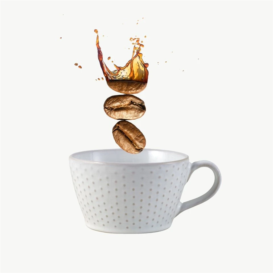 Tasse à café perlée en grès tissé panier