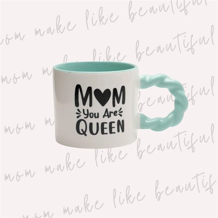Mom You Are Queen Coffee Mug New Bone China Mug For Mother's Day White Coffee Mugs 12oz For Office And Home