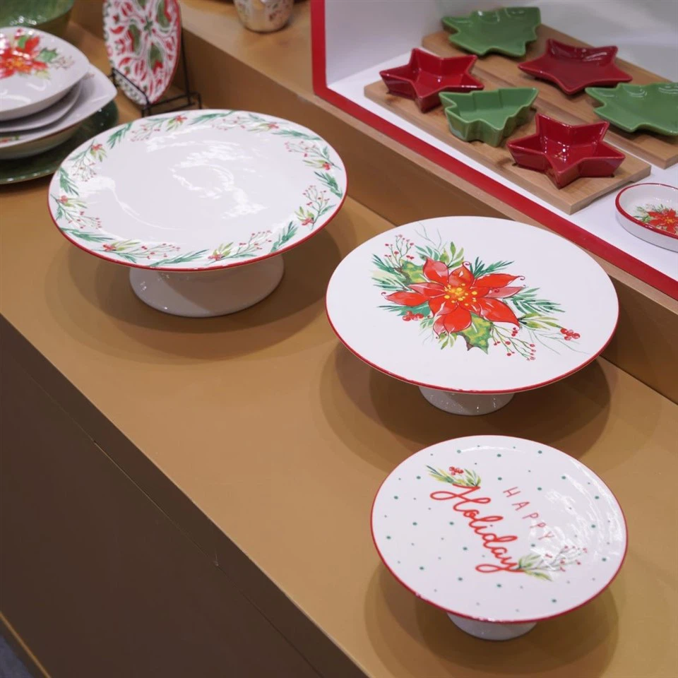 WWS Christmas Poinsettia Collection Dinnerware Set